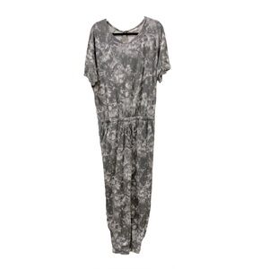 LUSH Black and Gray Acid Wash Tie Dye Jumpsuit Size Large